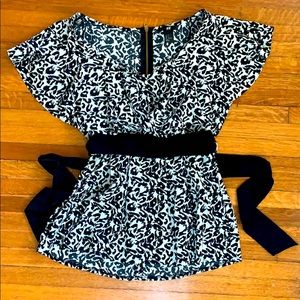 H&M leopard print short sleeve blouse